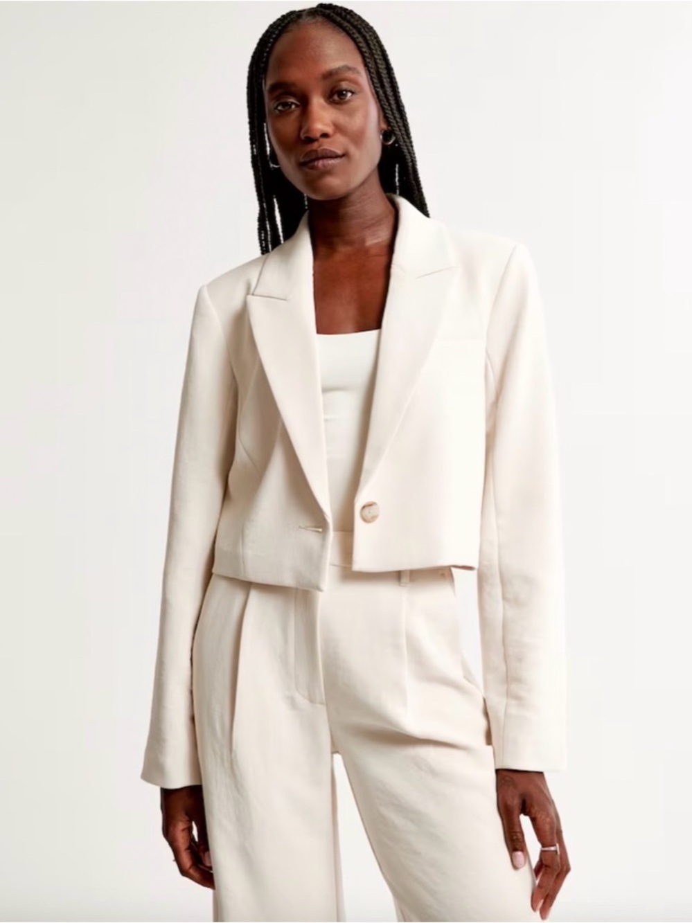 Abercrombie & Fitch Size Small Premium Cropped Crepe Jacket